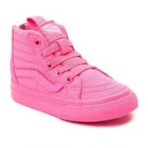 All hot pink hi top vans